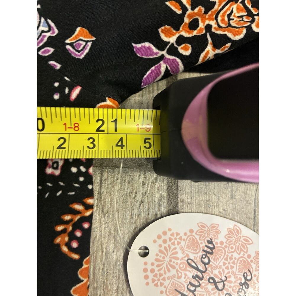 NWT Harlow & Rose Black Floral Paisley Bell Sleeves Boho Dress Size Large - Picture 9 of 10